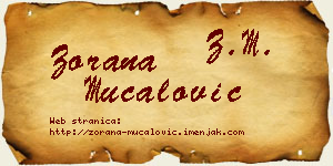 Zorana Mučalović vizit kartica